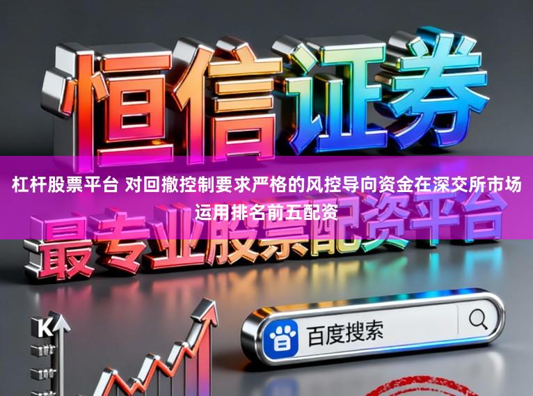 杠杆股票平台 对回撤控制要求严格的风控导向资金在深交所市场运用排名前五配资